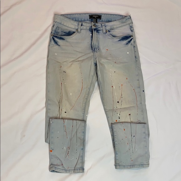 jeans with paint